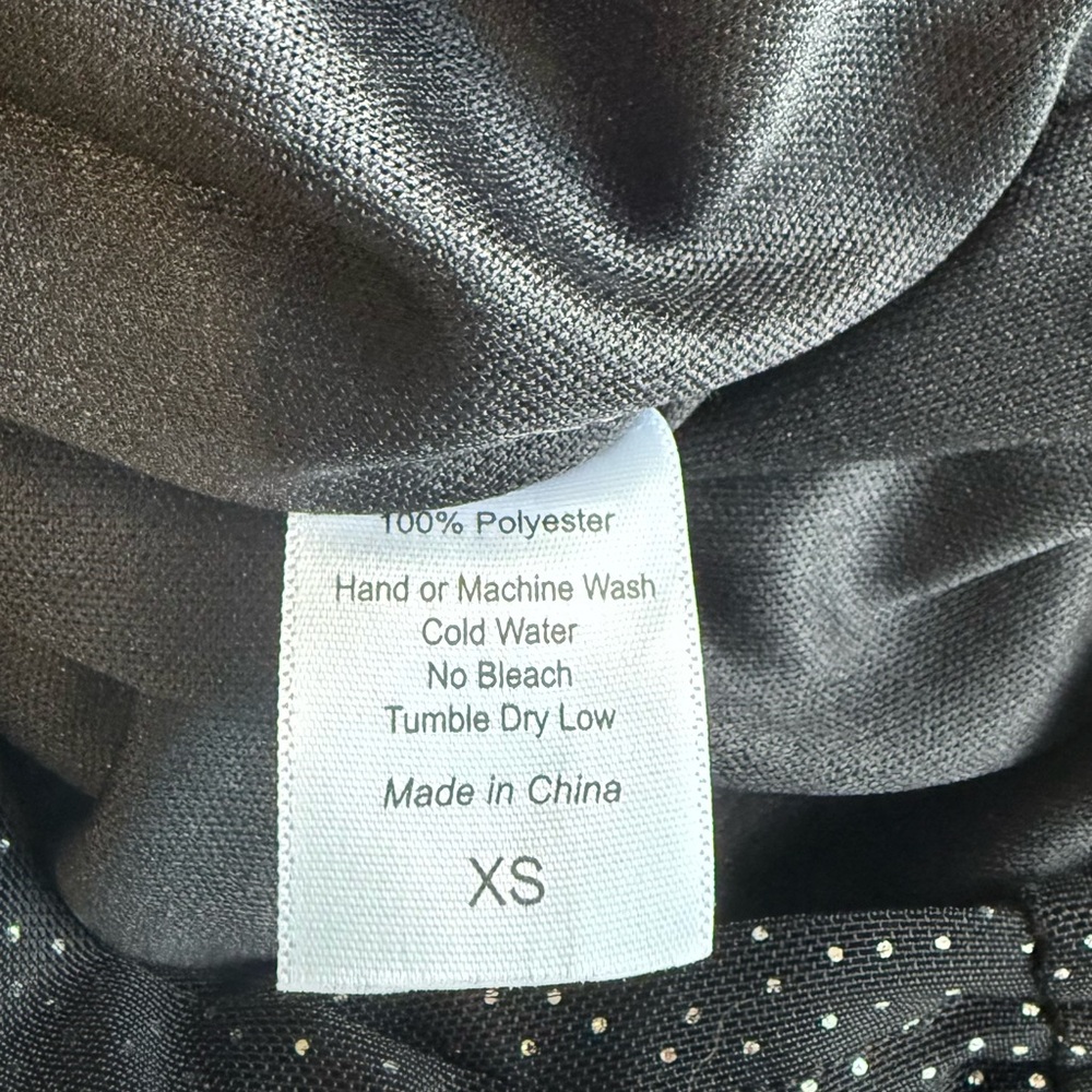 Lucy in the Sky NWOT Black Glitter Ruched Mini Dress - Picture 8 of 8